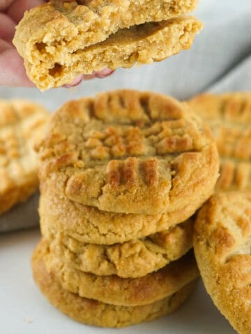 Sugar free peanut butter cookies made with only three ingredients.